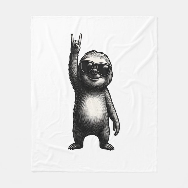 Sloth Rocking Dance Fleecedecke (Vorderseite)