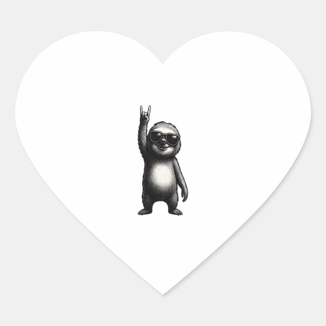 Sloth Rocking Dance Herz-Aufkleber (Vorderseite)