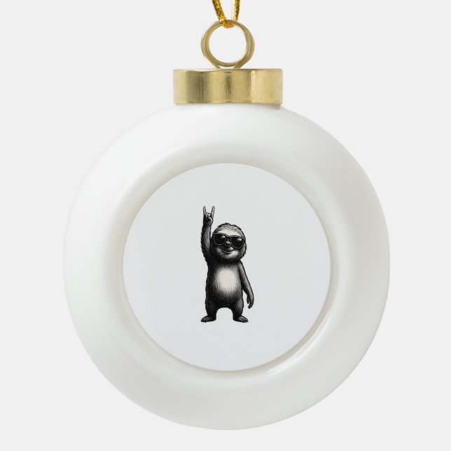Sloth Rocking Dance Keramik Kugel-Ornament (Vorderseite)