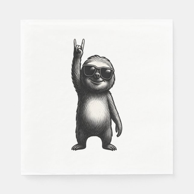Sloth Rocking Dance Serviette (Vorderseite)