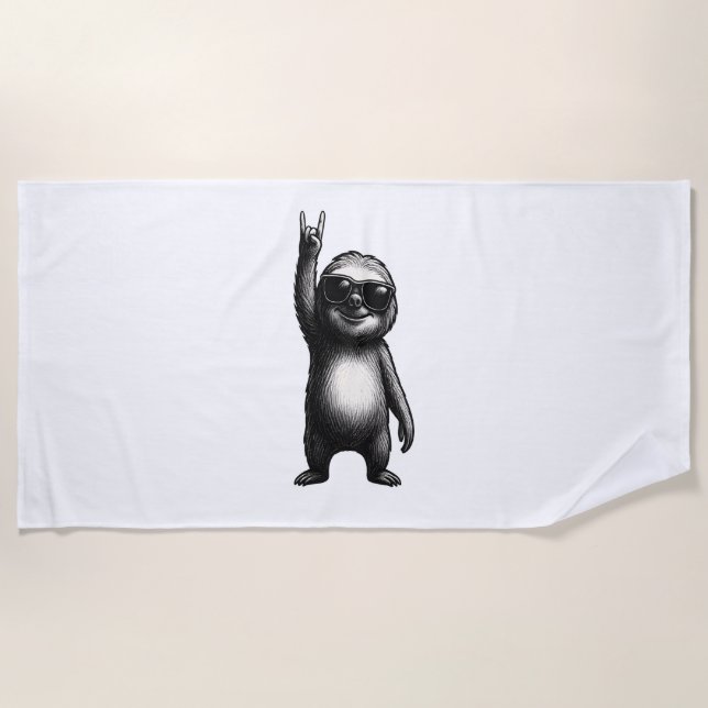 Sloth Rocking Dance Strandtuch (Vorderseite)