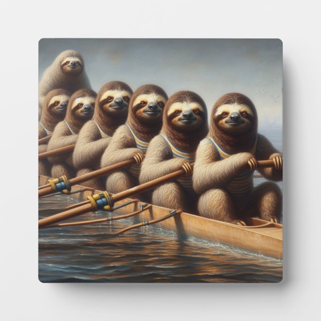 Sloth Rowing Team Fotoplatte (Vorderseite)