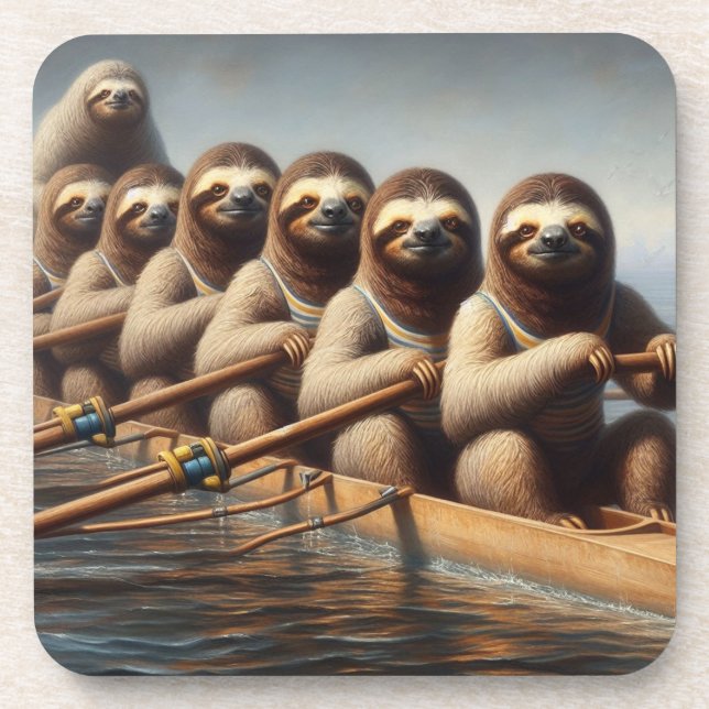 Sloth Rowing Team Getränkeuntersetzer (Vorderseite)