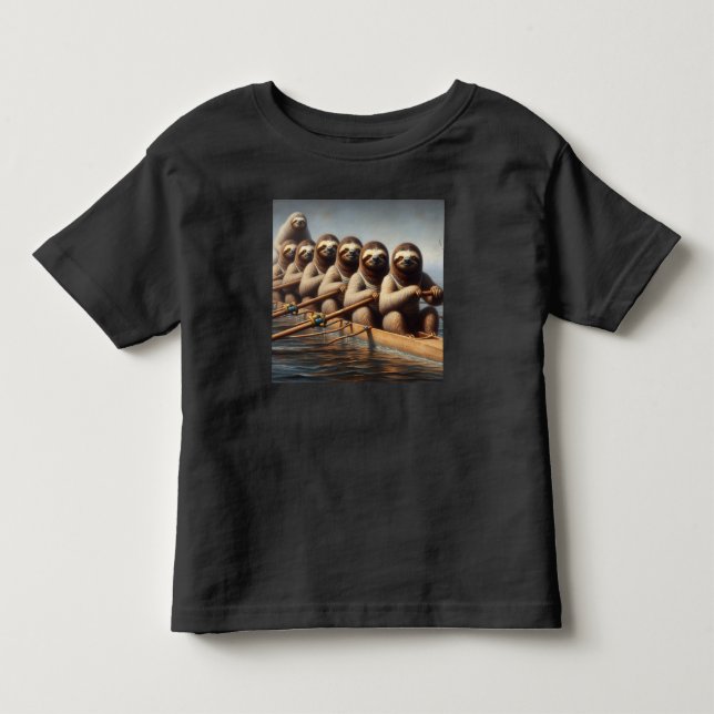 Sloth Rowing Team Kleinkind T-shirt (Vorderseite)