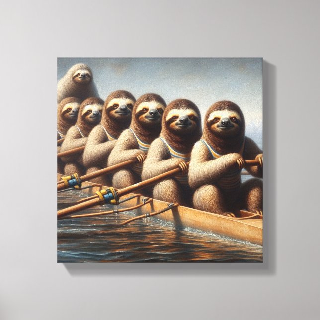 Sloth Rowing Team Leinwanddruck (Vorderseite)