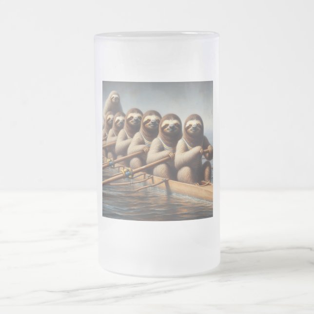 Sloth Rowing Team Mattglas Bierglas (Mittel)