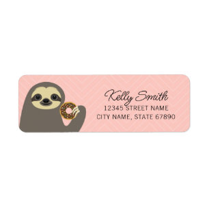 Sloth Rücksendeadressen-Aufklebers