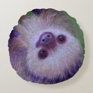 Sloth Rundes Kissen
