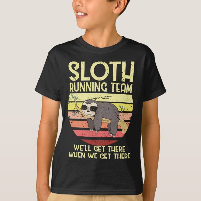 Sloth Running Team Runner Sloth Tired Lazy Runners T-Shirt (Vorderseite)