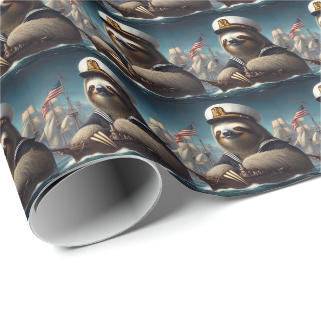 Sloth Sailor Geschenkpapier (Rolleneckpunkt)