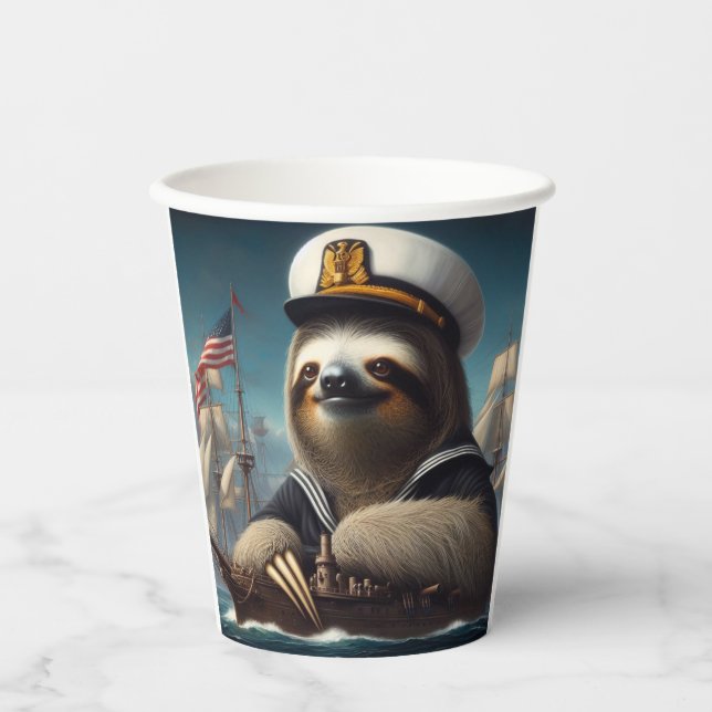 Sloth Sailor Pappbecher (Vorderseite)