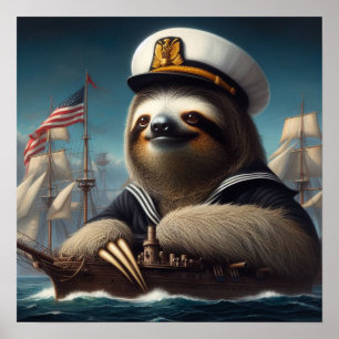 Sloth Sailor Poster