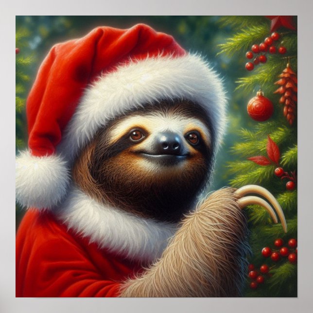 Sloth Santa Claus Poster (Vorne)
