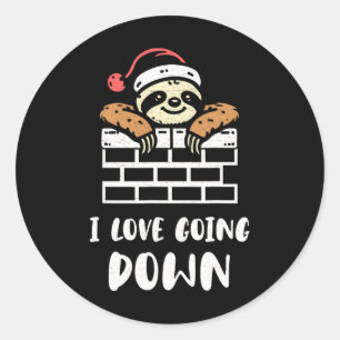 Sloth Santa Funny Christmas Sloth Lover Spaß Xmas Runder Aufkleber