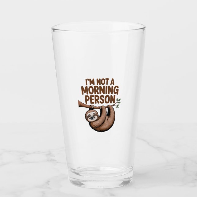 Sloth Saying I'm Not a Morning Person Glas (Vorderseite)