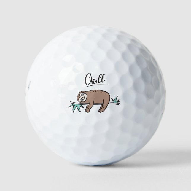 Sloth Says Chill Golfball (Vorderseite)