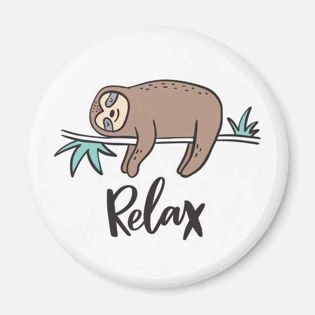 Sloth Says Relax Magnet (Vorne)