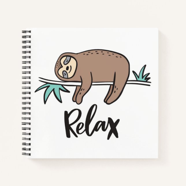 Sloth Says Relax Notizbuch (Vorderseite)
