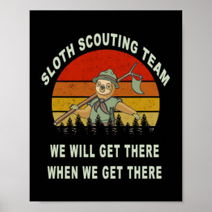 Sloth Scouting Camping Pfadfindertreffen Geschenkg Poster