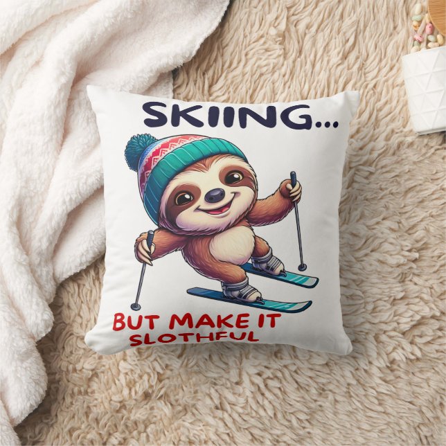 Sloth Ski Wintersport Kissen (Decke)
