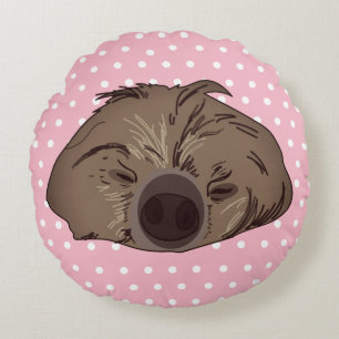 Sloth Sleep Coussin rond mou