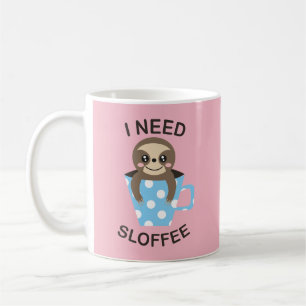 Sloth Sloffee Kaffee-niedliche rosa Tasse