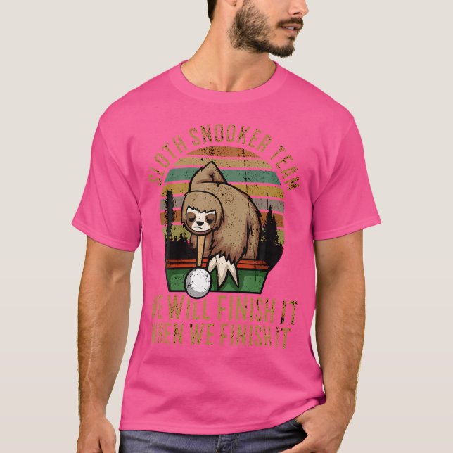 Sloth Snooker Team Funny Billiard T-Shirt (Vorderseite)