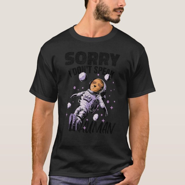 Sloth Spaceman Astronaut Space T-Shirt (Vorderseite)