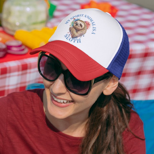Sloth Spirit Animal Sloth-Lover Trucker Hat Truckerkappe (Von Creator hochgeladen)
