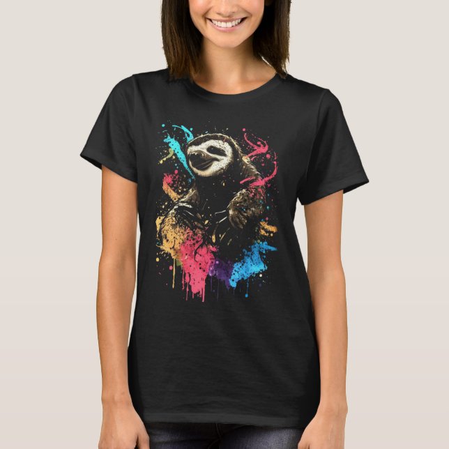 Sloth Splash Vintage Sloth Sleep Animal T-Shirt (Vorderseite)