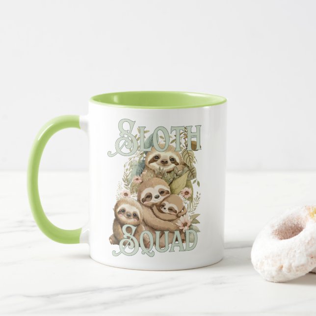 Sloth Squad, bezaubernder Faultier Tasse (Mit Donut)