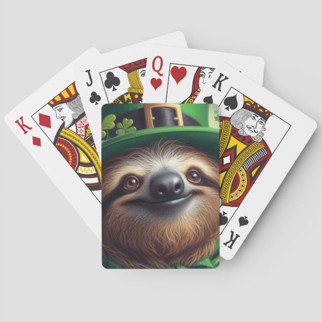 Sloth St Paddys Day Spielkarten (Rückseite)