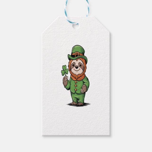 Sloth St Patrick's Day Irish Lucky Geschenkanhänger (Vorderseite)