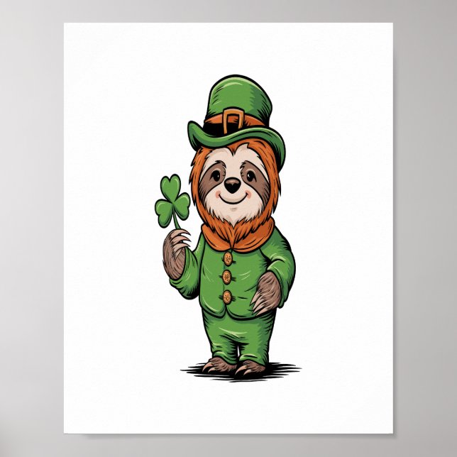 Sloth St Patrick's Day Irish Lucky Poster (Vorne)