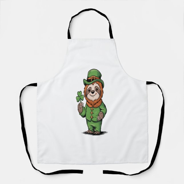 Sloth St Patrick's Day Irish Lucky Schürze (Vorderseite)