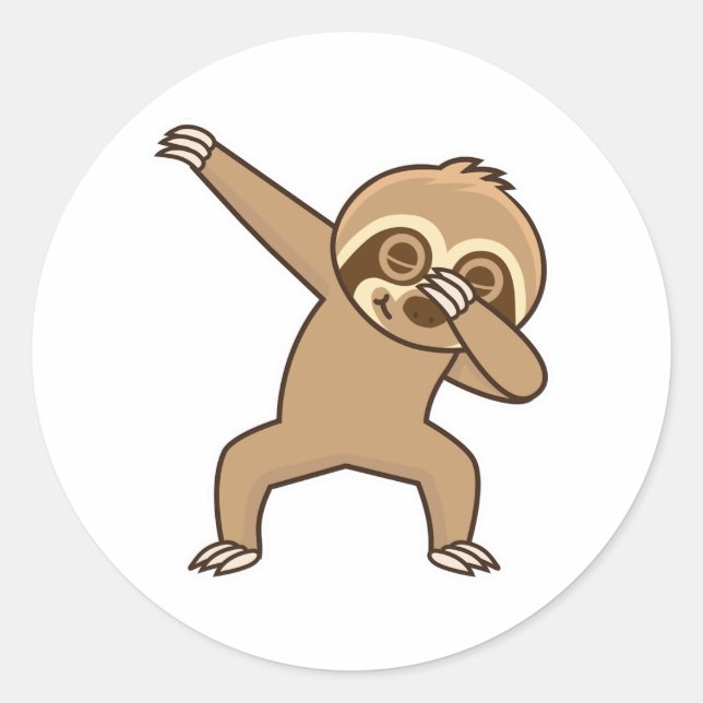 Sloth-Sticker Runder Aufkleber (Vorderseite)