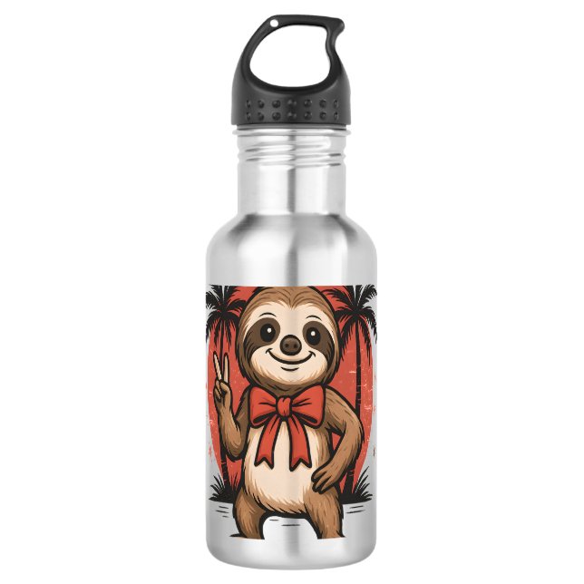 Sloth Summer Beach Rocking Edelstahlflasche (Vorderseite)