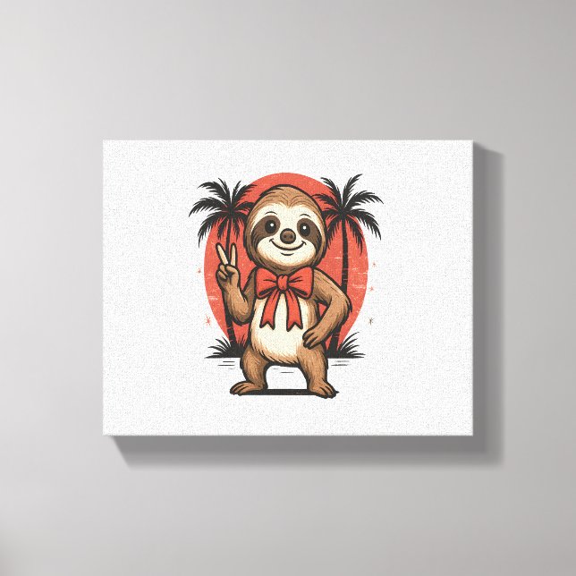 Sloth Summer Beach Rocking Leinwanddruck (Vorderseite)