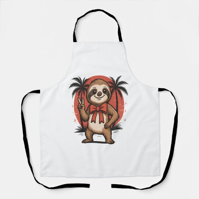 Sloth Summer Beach Rocking Schürze (Vorderseite)