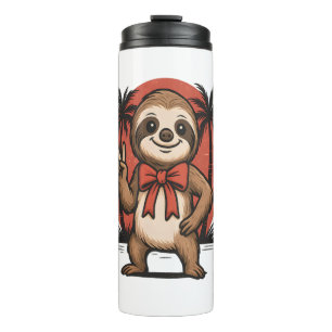 Sloth Summer Beach Rocking Thermosbecher
