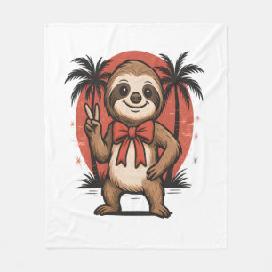 Sloth Summer Vibes (2) Fleecedecke