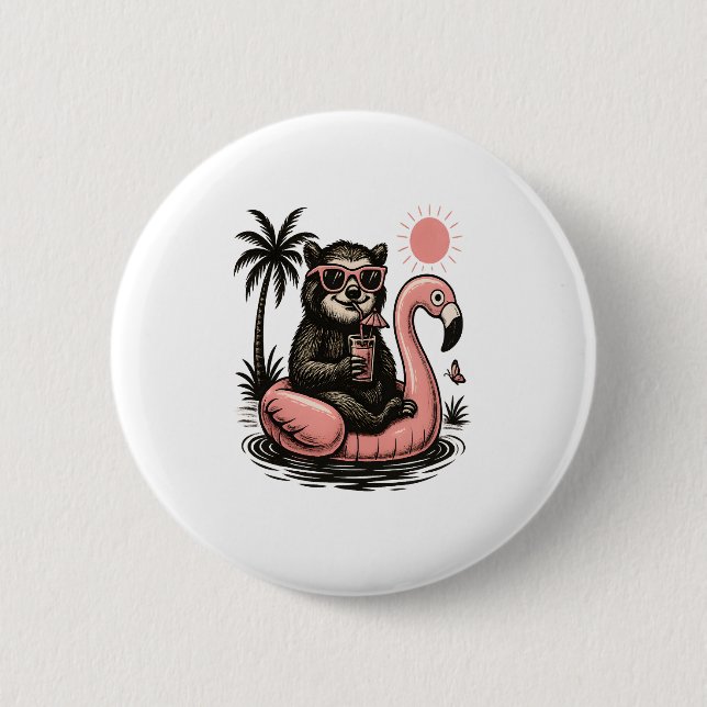 Sloth Summer Vibes Button (Vorderseite)