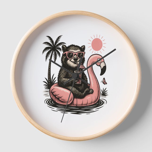 Sloth Summer Vibes Uhr (Vorderseite)