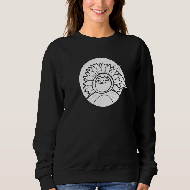 Sloth Sunflower Wildlife Animal  Sloth Sweatshirt (Vorderseite)
