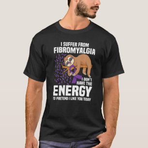 Sloth Support Lila Ribbon Krieger Fibromyalgie A T-Shirt