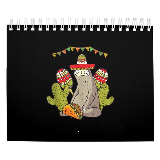 Sloth Taco Sombrero Mexican Fiesta Kalender (Titelbild)