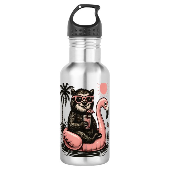 Sloth Team Sloth Wandern Camping Edelstahlflasche (Vorderseite)