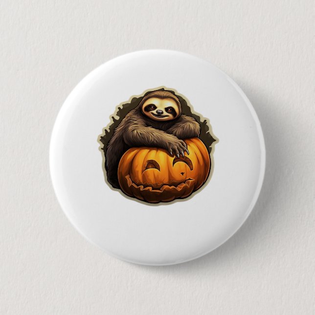 Sloth thematischer halloween Classic T - Shirt Button (Vorderseite)