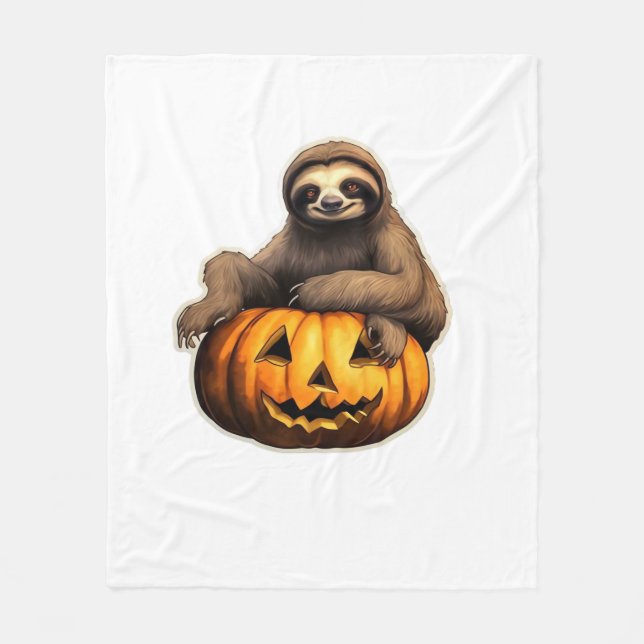 Sloth thematischer halloween Oversized T - Shirt Fleecedecke (Vorderseite)