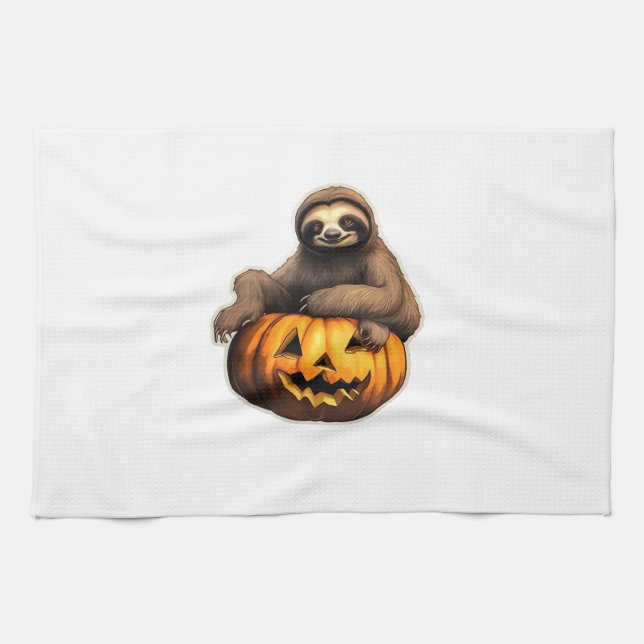 Sloth thematischer halloween Oversized T - Shirt Geschirrtuch (Horizontal)
